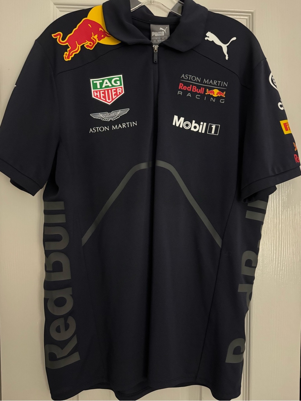 Puma Aston Martin Red Bull Racing Navy Polo with Team Logos
